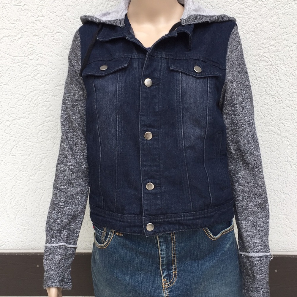 Harper Denim Sweatshirt Jacket Sz M